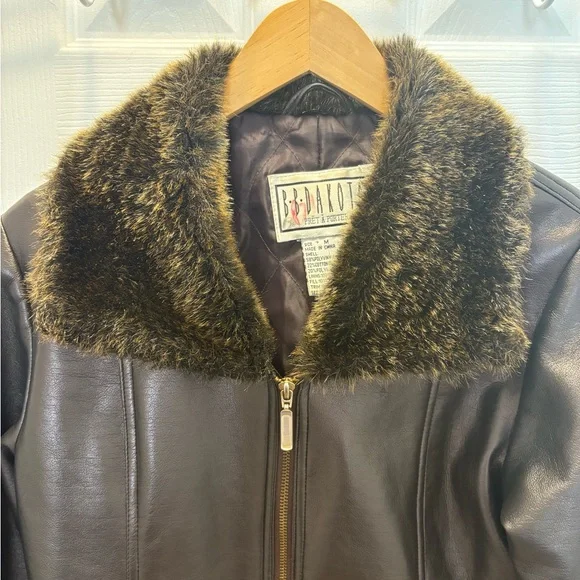vtg bb dakota Womens Brown penny lane jacket Y2K Faux Leather Size Medium Boho - Picture 12 of 16